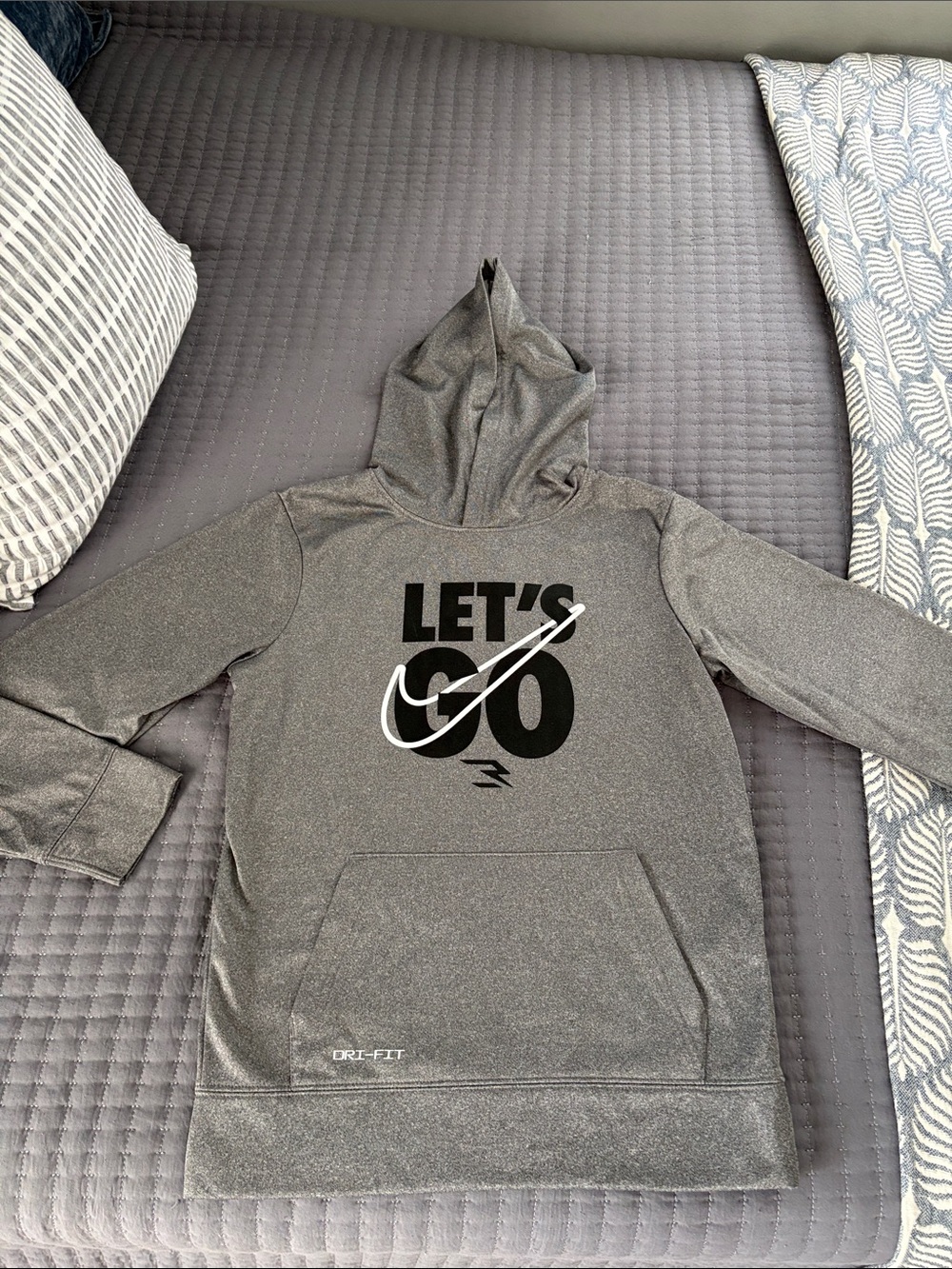 Nike Gray Let's Go Dri-FIT Hooded Pullover - Picture 1 of 2